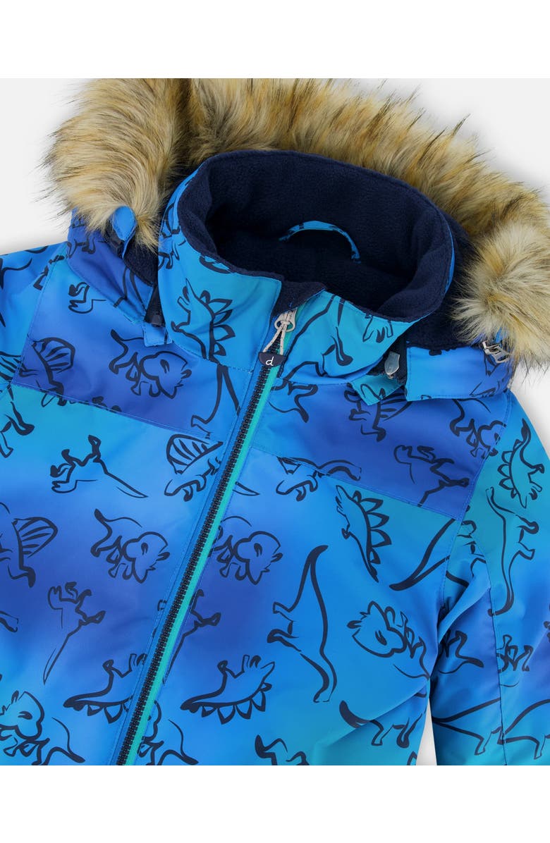 Deux par Deux One-Piece Discover Snowsuit Dinosaur, Alternate, color, Blue Gradient