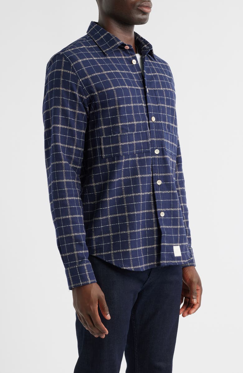 PS Paul Smith Check Regular Fit Cotton Button-Up Shirt, Alternate, color, Very Dark Navy