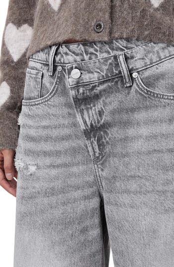 AllSaints Aki Crossover Wide Leg Jeans | Nordstrom