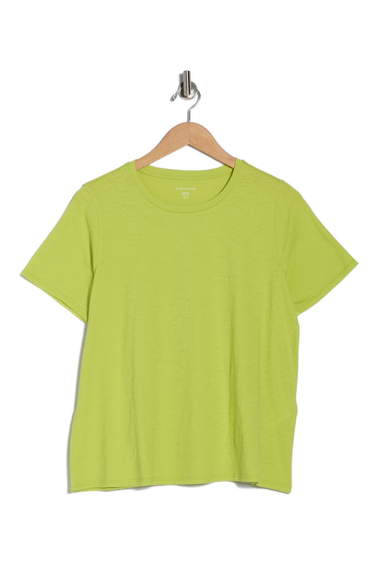Crewneck Short Sleeve Organic Cotton T-Shirt, Alternate, color, CHARTREUSE