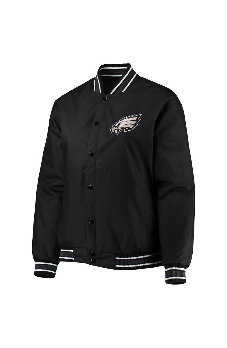 JH DESIGN Women's JH Design  Black Philadelphia Eagles Plus Size Full-Snap Jacket, Alternate, color, 