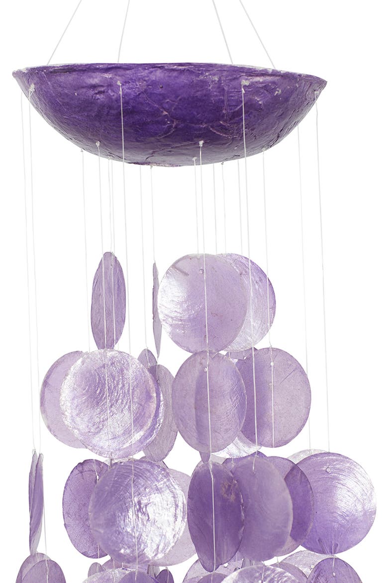 Purple Capiz Shell Waterfall Windchime, Alternate, color, PURPLE