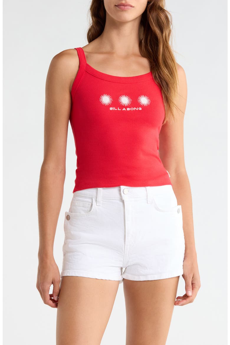 Day Trip Forever Graphic Rib Knit Tank, Main, color, FIESTA RED