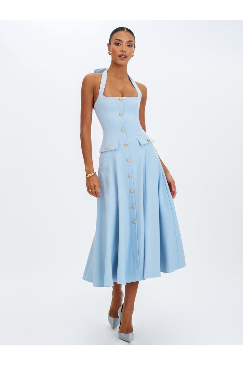 Gillian Halter A-Line Midi Dress, Alternate, color, Mist Blue