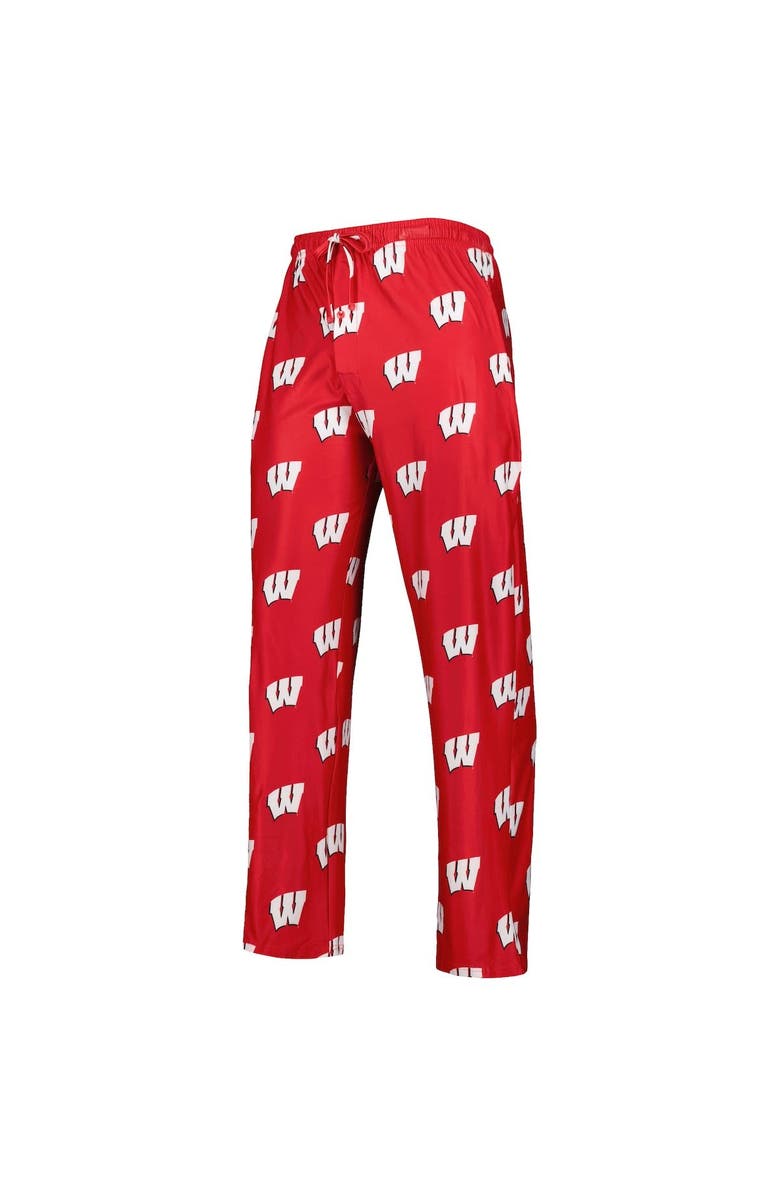 CONCEPTS SPORT Men's Concepts Sport Red Wisconsin Badgers Logo Flagship Allover Print Pants, Alternate, color,