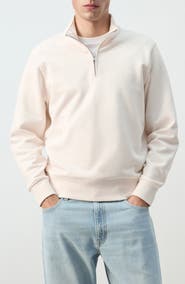 MANGO Quarter Zip Pullover