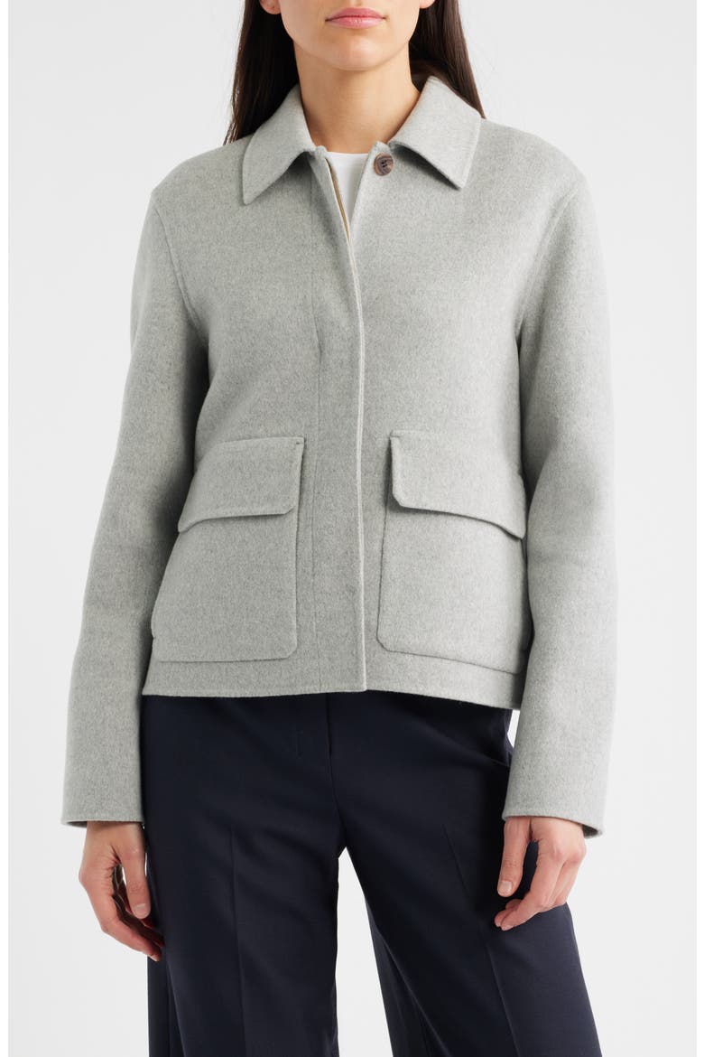 Boxy Wool & Recycled Cashmere Jacket, Alternate, color, MELANGE GREY