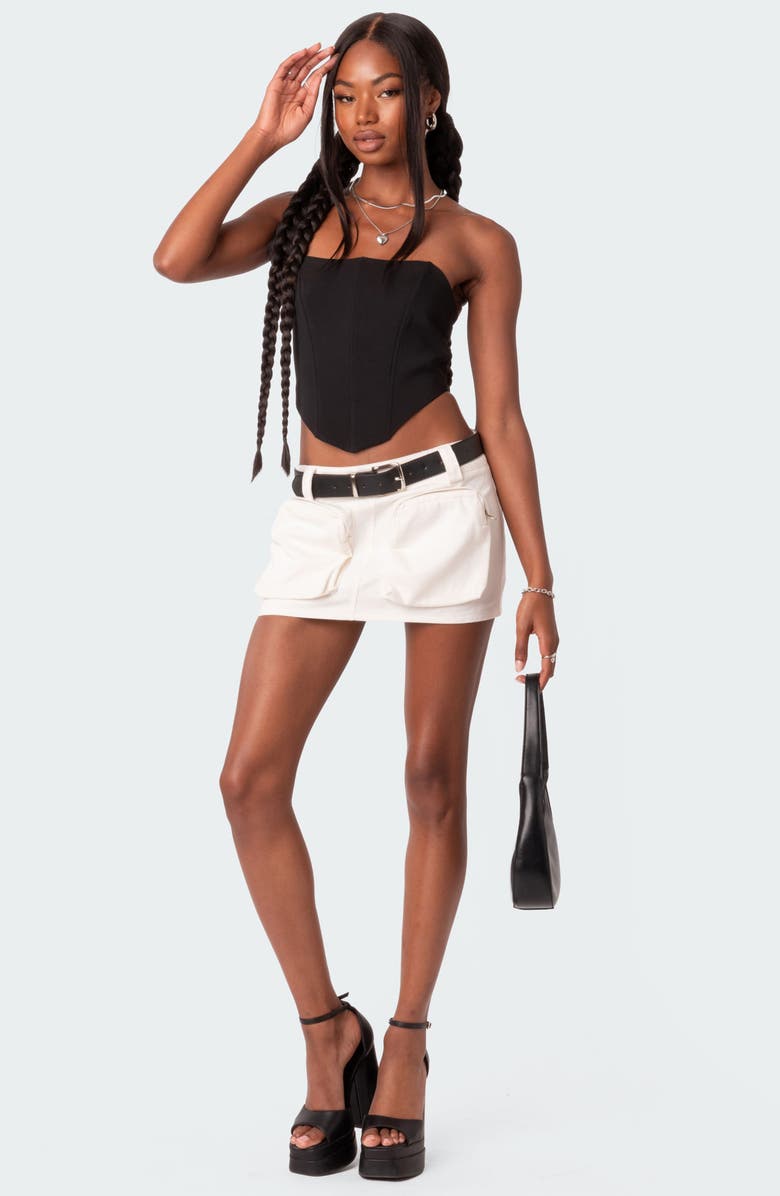 EDIKTED Belted Low Rise Cargo Miniskirt, Alternate, color,