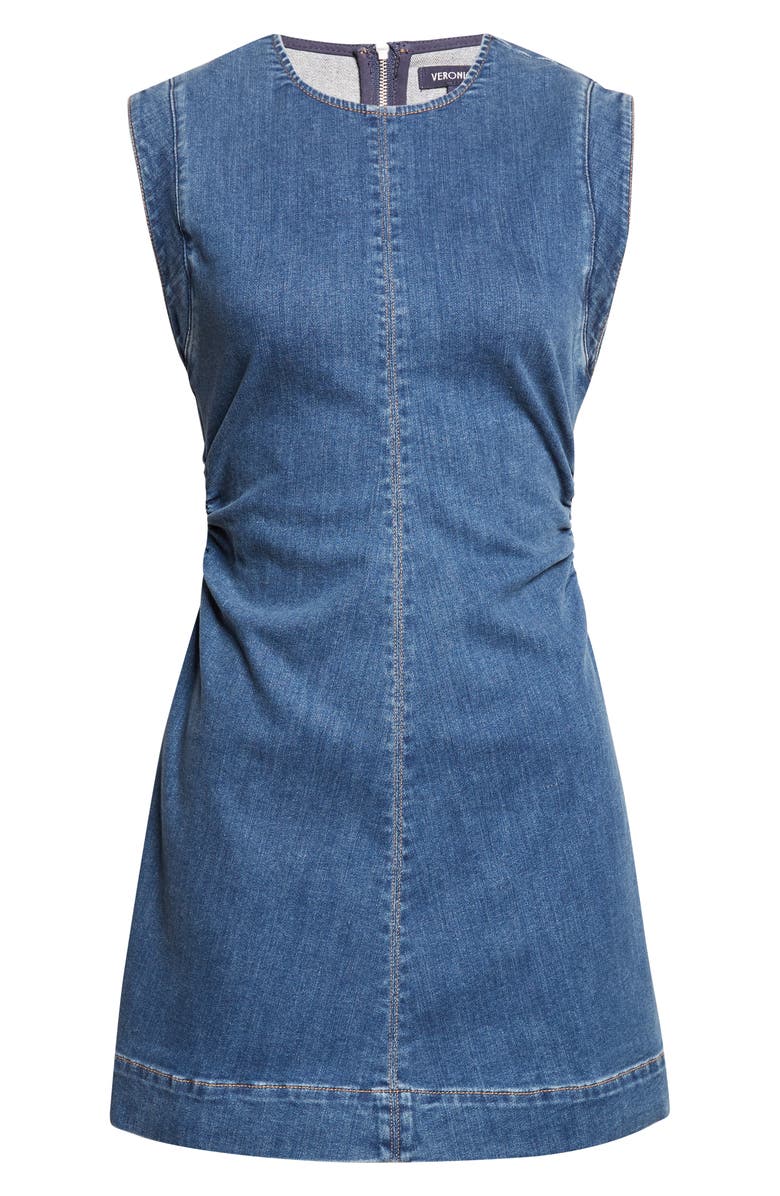 Veronica Beard Imara Denim Minidress, Main, color, Dark Bright Blue