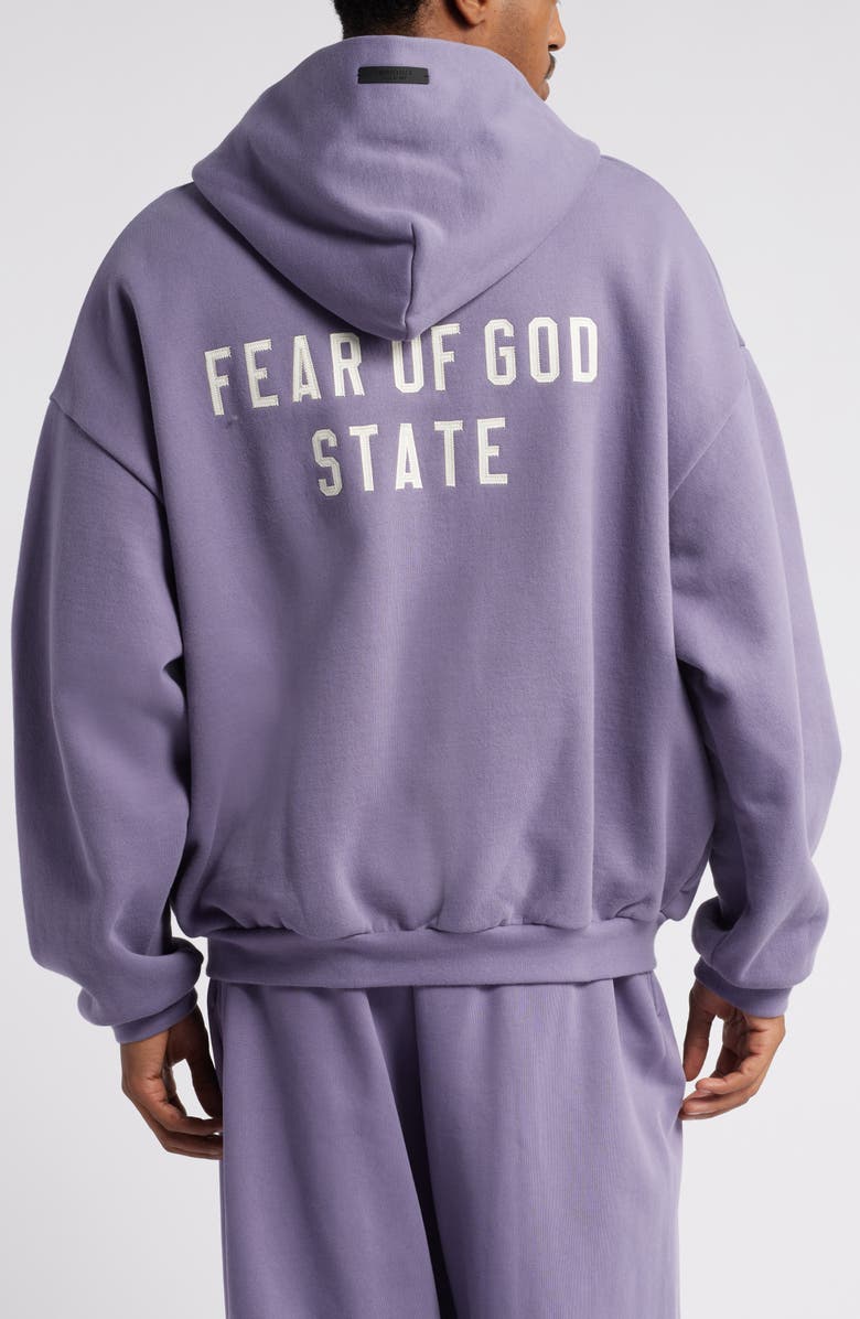 Fear of God Essentials Gender Inclusive Logo Zip-Up Hoodie, Alternate, color, 