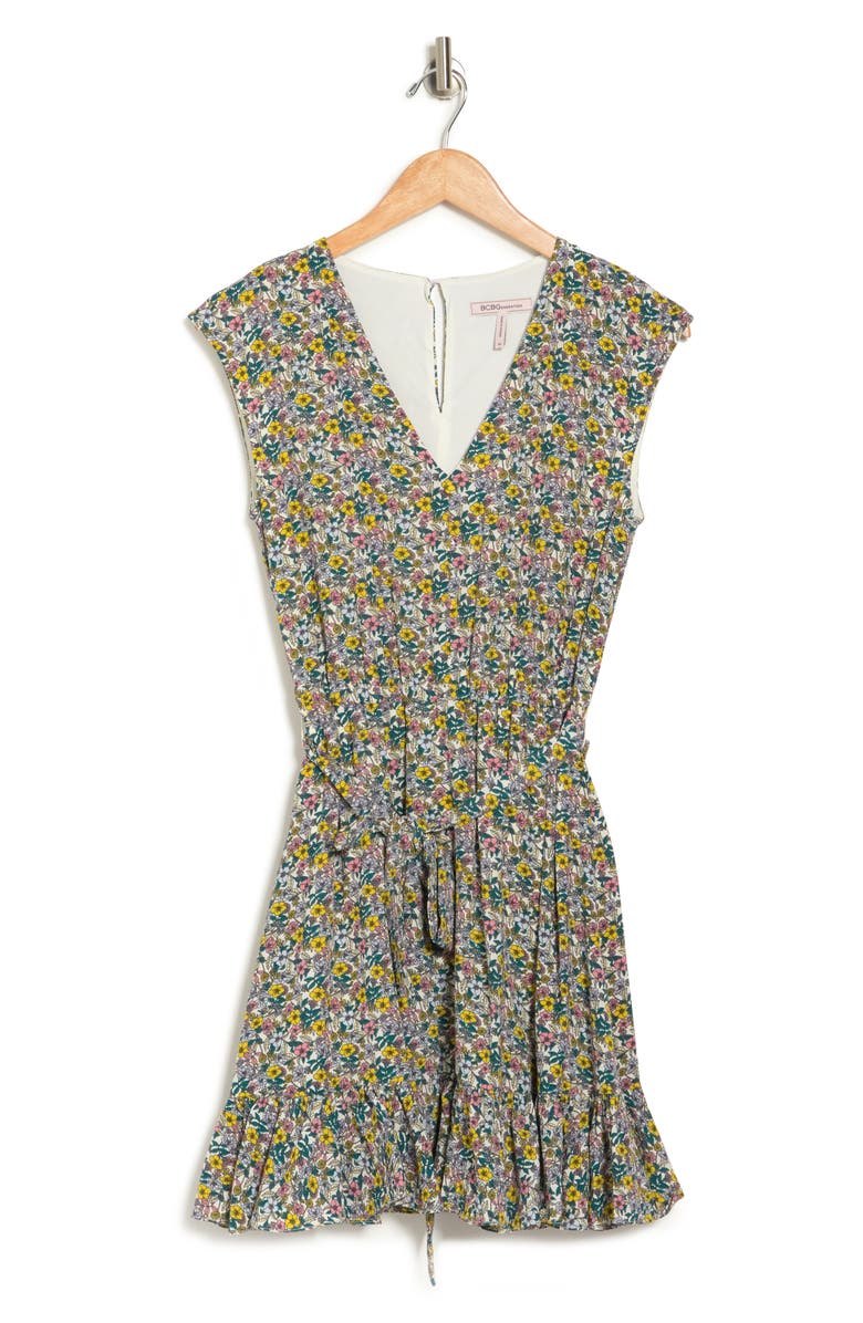 BCBGeneration Woven Belted Sleeveless Dress, Alternate, color,