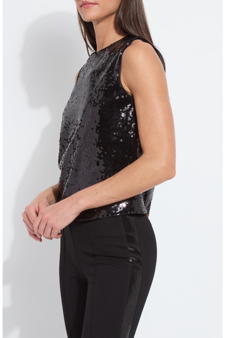Adaline Sequin Shell Top, Alternate, color, BLACK SEQUIN