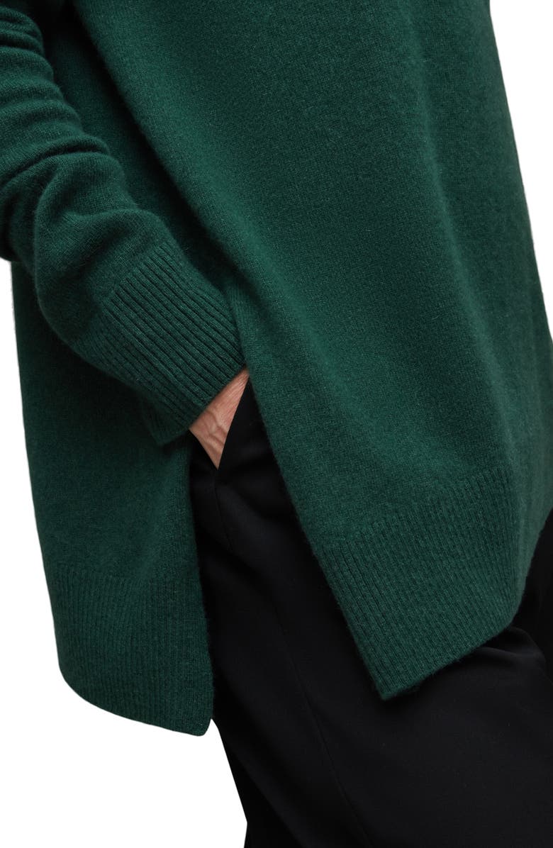 AllSaints Whitby Cashere & Wool Asymmetric Turtleneck Sweater, Alternate, color, Bottle Green