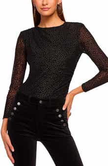 Ramy Brook Larry Polka Dot Long Sleeve Top