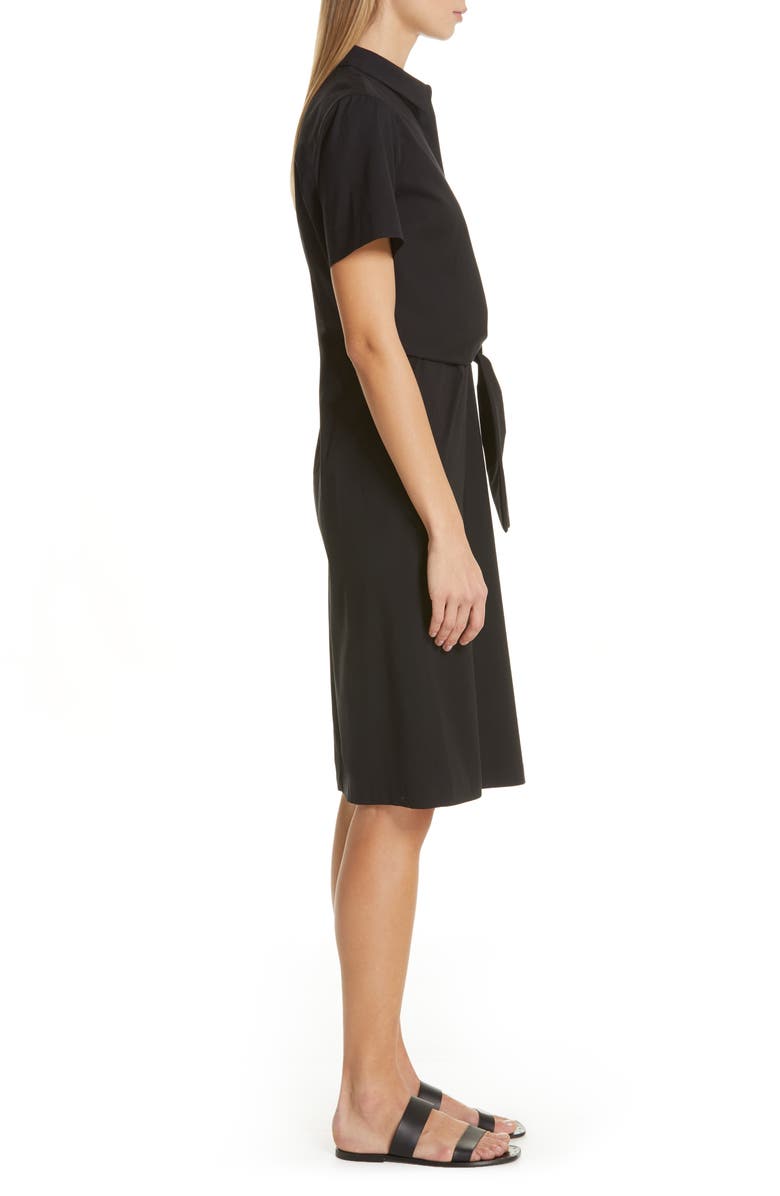 Lafayette 148 New York Zariah Tie Waist Stretch Poplin Shirtdress, Alternate, color, 