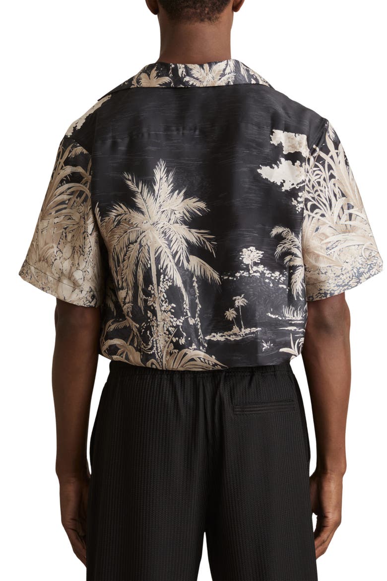 Yoshi Tropical Camp Shirt, Alternate, color, BLACK