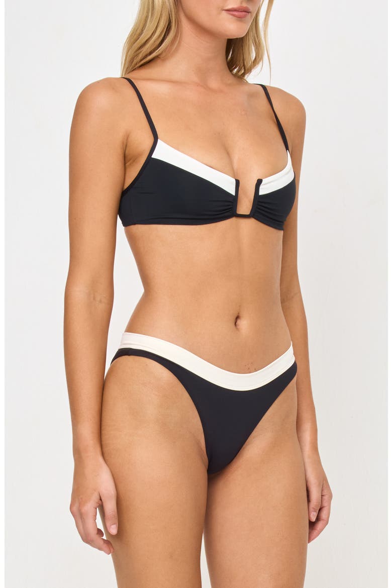 Peyton Bikini Top, Alternate, color, BLACK/ CREAM