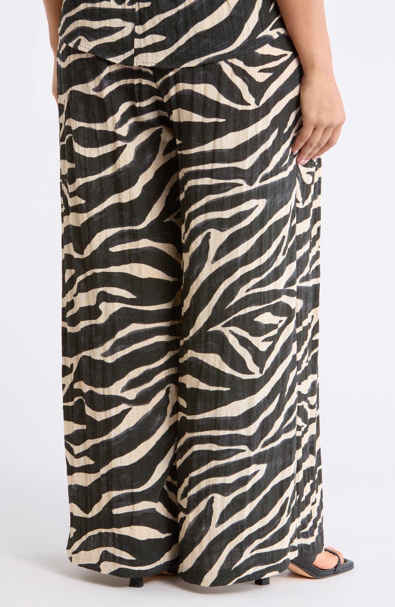 Wit & Wisdom Skyrise Pleated Palazzo Pants, Alternate, color, Charcoal/ Ecru