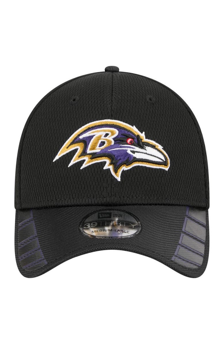 New Era Men's New Era Black Baltimore Ravens Visor Hit 39THIRTY Flex Hat, Alternate, color, Black
