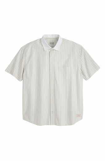 Scotch & Soda Pinpoint Boxy Short Sleeve Cotton Button-Up Shirt