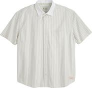 Scotch & Soda Pinpoint Boxy Short Sleeve Cotton Button-Up Shirt