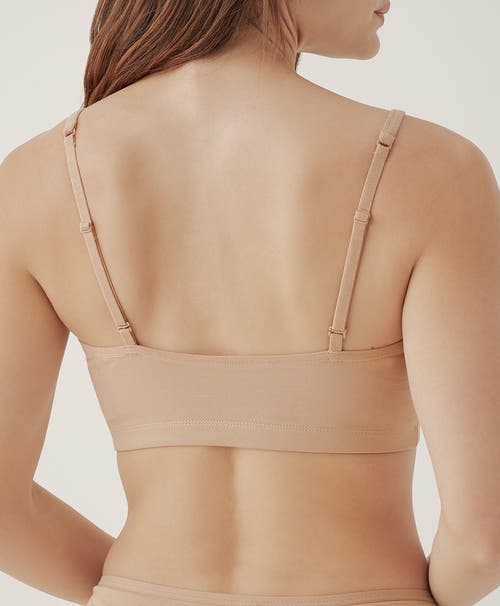 Pact Organic Cotton Everyday Strappy Scoop Bralette In Brown