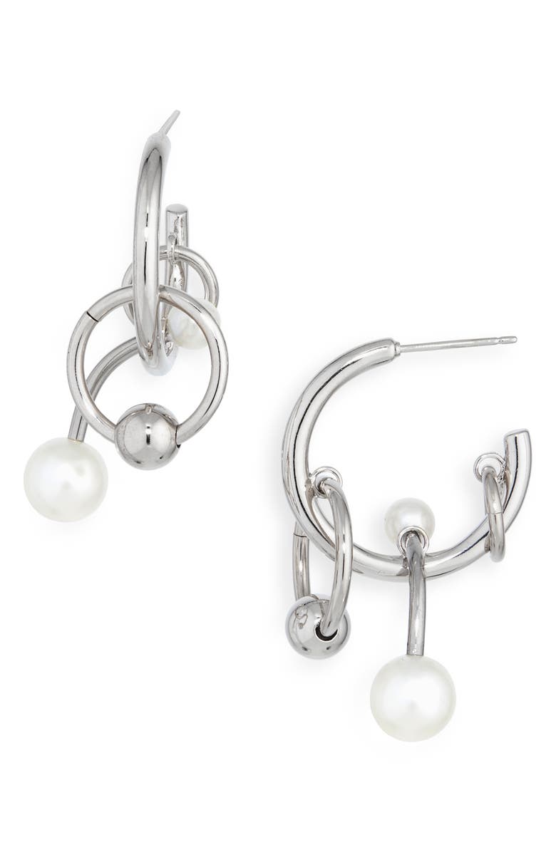 Justine Clenquet Chase Hoop Charm Earrings, Main, color,