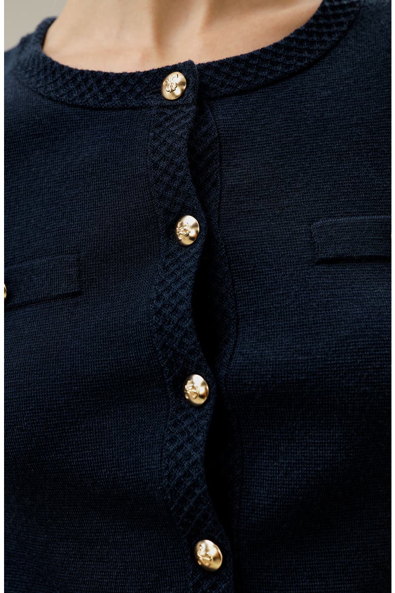 Women's Wool Button-Front Sweater Lady Jacket, Alternate, color, Navy Blue