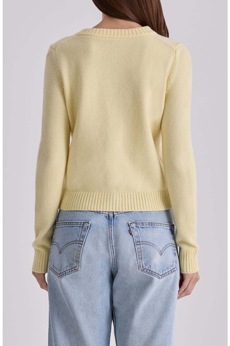 Signature Lemon Merino Wool Blend Cardigan, Alternate, color, LEMON