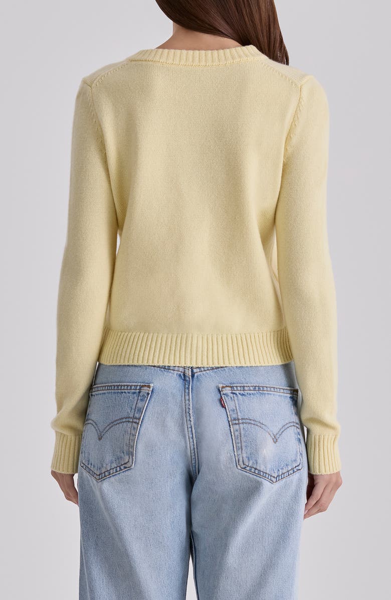HOUSE OF CB Signature Lemon Merino Wool Blend Cardigan, Alternate, color, Lemon