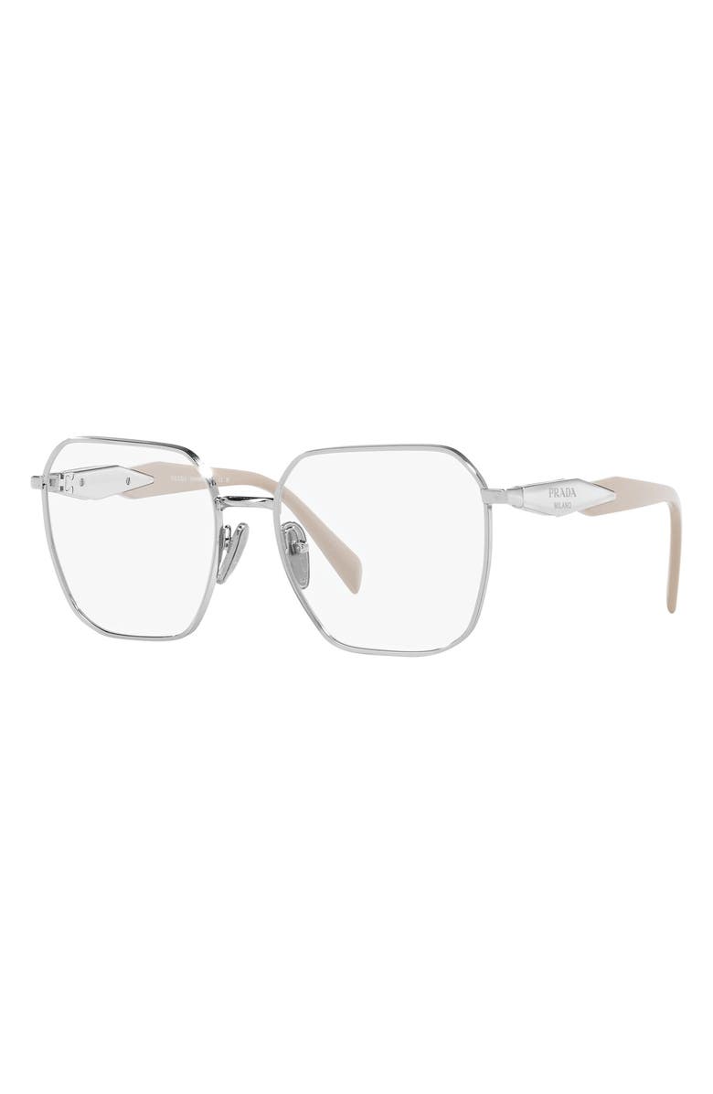 Prada 53mm Square Optical Glasses, Alternate, color, 