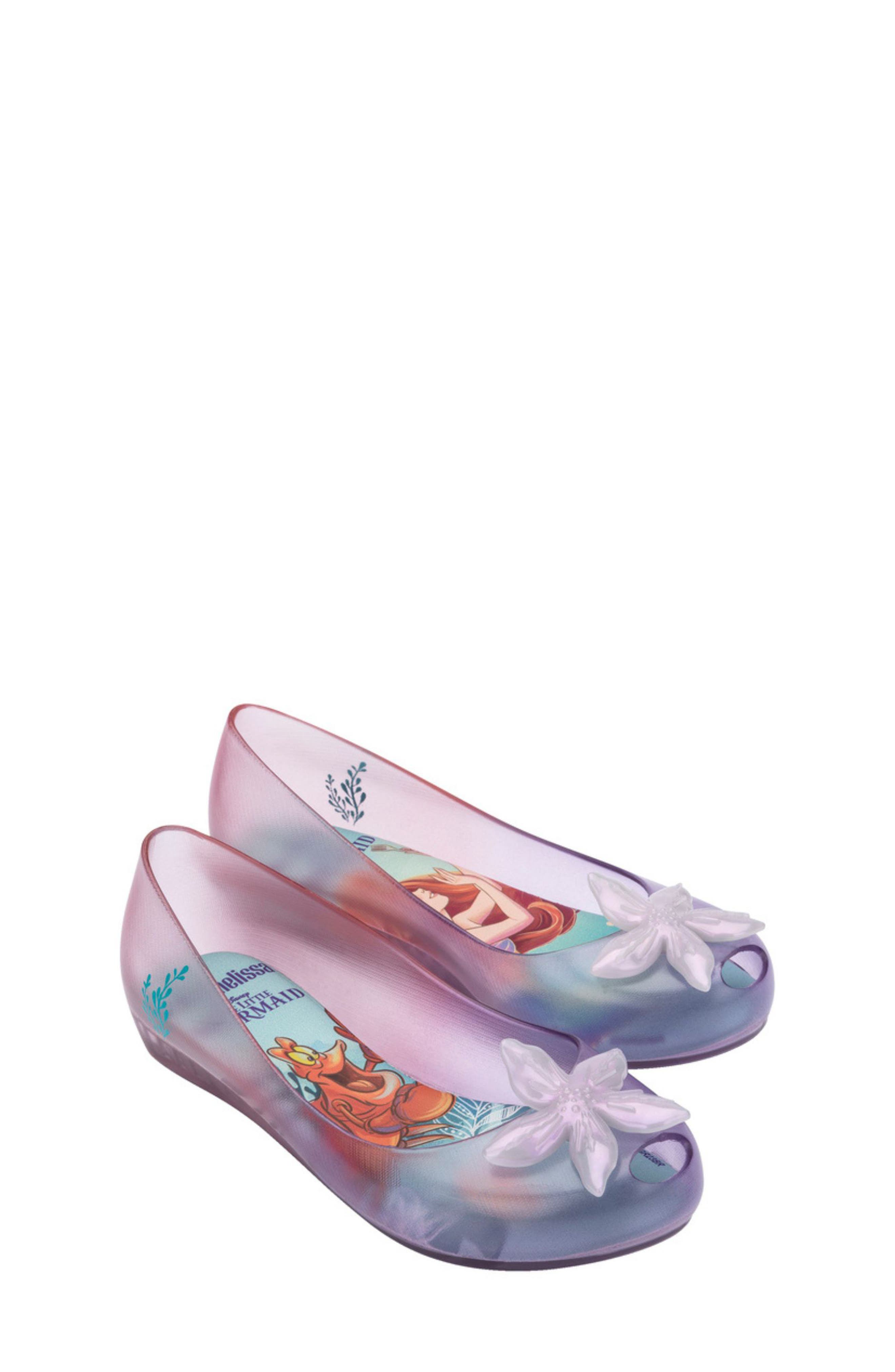 Mini Melissa x Disney<sup>®</sup> The Little Mermaid Mini Ultragirl Flat, Main, color, 