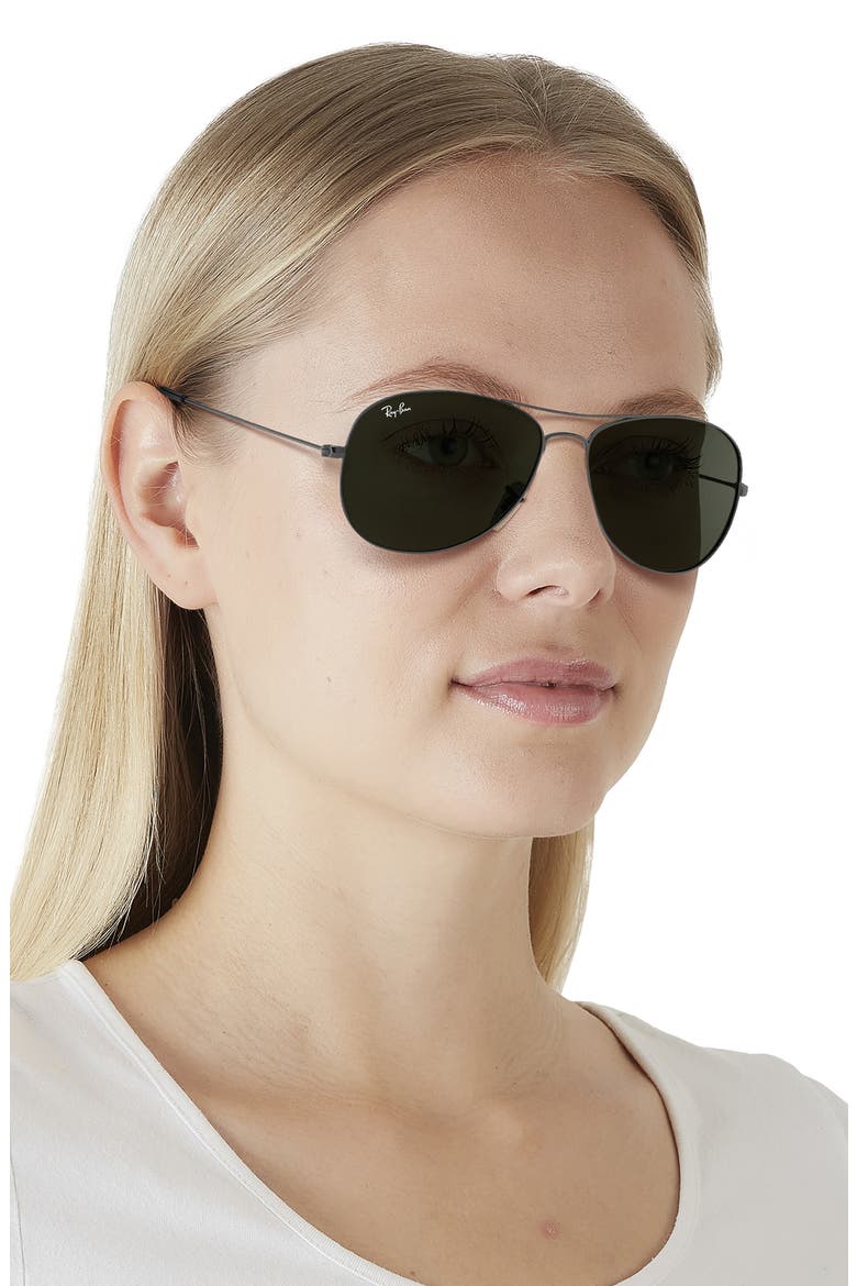Cockpit 56mm Aviator Sunglasses, Alternate, color, GUNMETAL GREEN