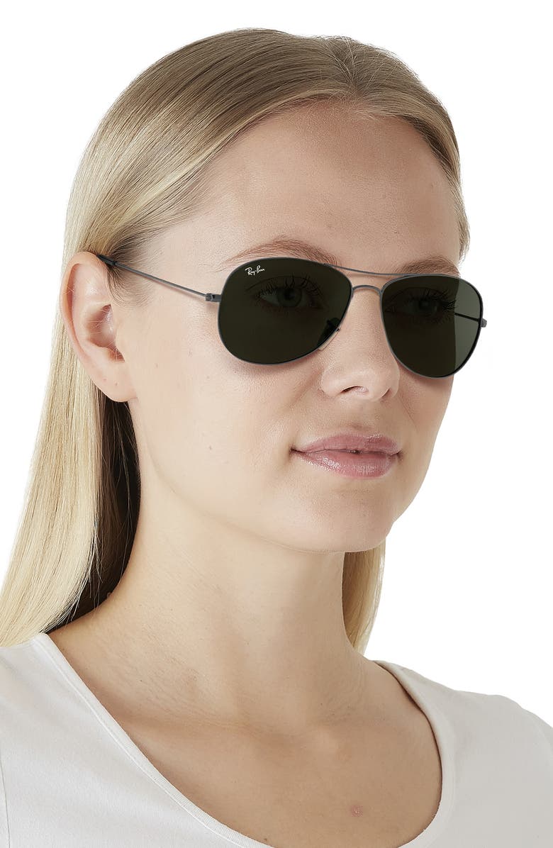 Ray-Ban Cockpit 56mm Aviator Sunglasses, Alternate, color,
