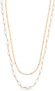 Ettika Faux Pearl Double Layer Necklace