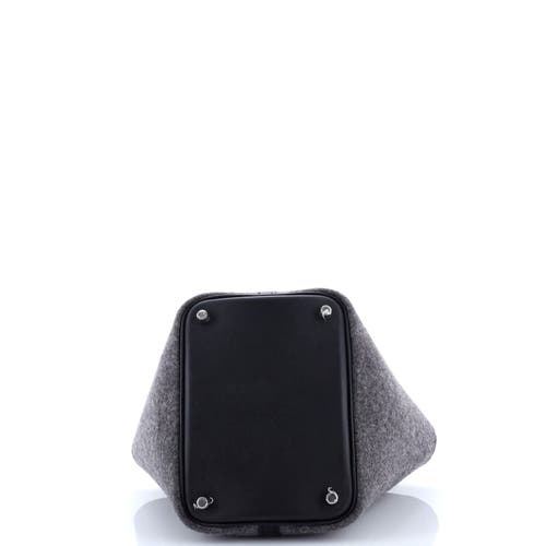 Pre-owned Hermes Hermes Picotin Lock Bag Felt With Leather Pm In Gray
