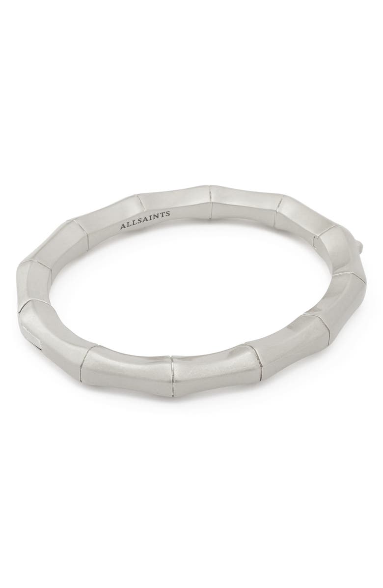 AllSaints Angular Hinged Bangle, Main, color, Warm Silver