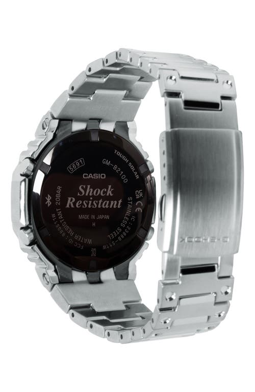 G-shock Full Metal Gm-b2100sd-1c Solar Analog-digital Bracelet Watch, 49.8mm X 44.4mm In Silver