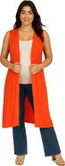 24seven Comfort Apparel Maternity Sleeveless Long Cardigan with Side Slit