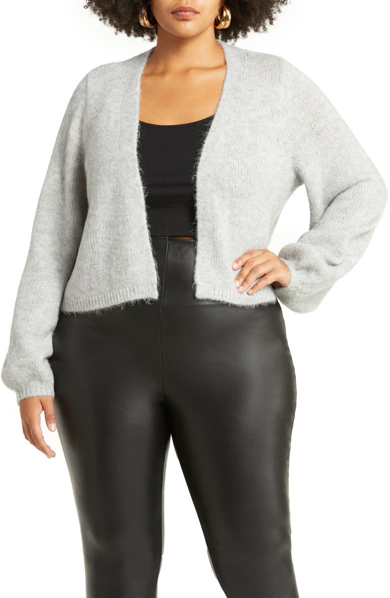 Open Edit Fuzzy Open Front Cardigan, Main, color, 