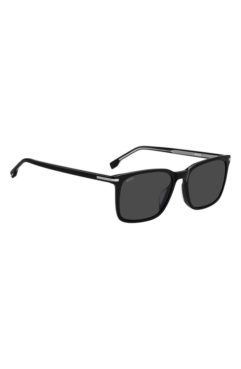 BOSS 55mm Rectangular Sunglasses, Alternate, color, Black/ Grey