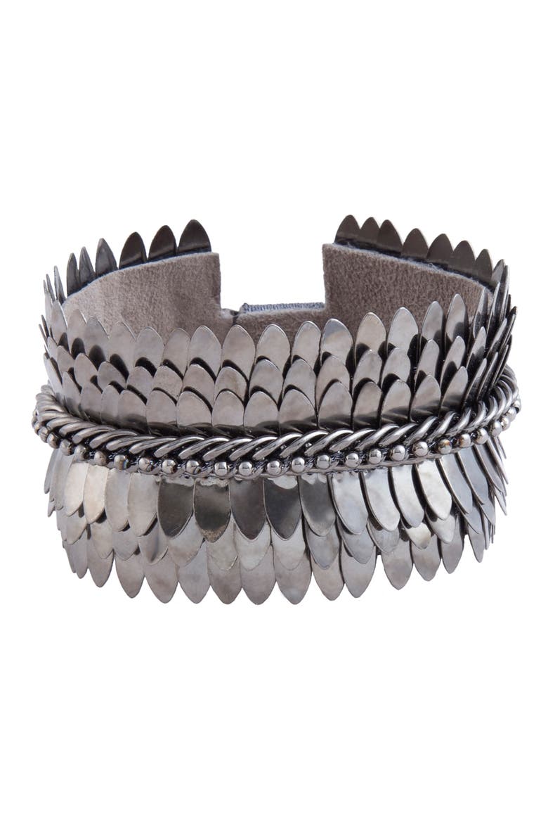 Chiara Cuff Bracelet, Main, color, GUNMETAL