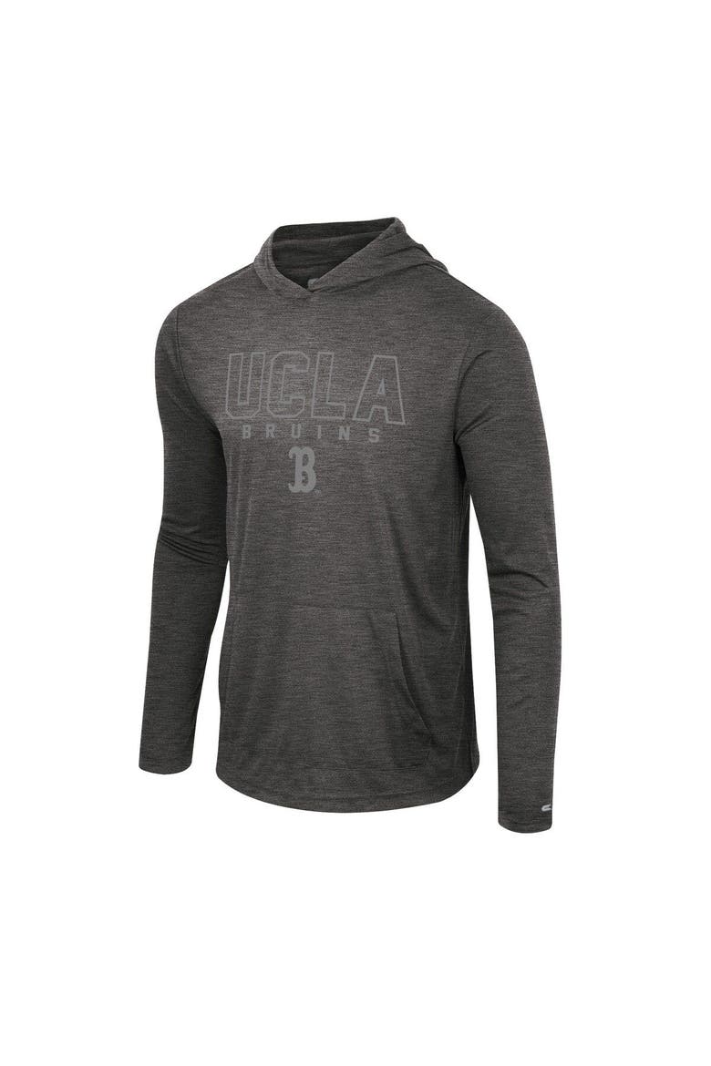 Men's Colosseum Heather Black UCLA Bruins Slub Long Sleeve Hoodie T-Shirt, Alternate, color, Heather Black