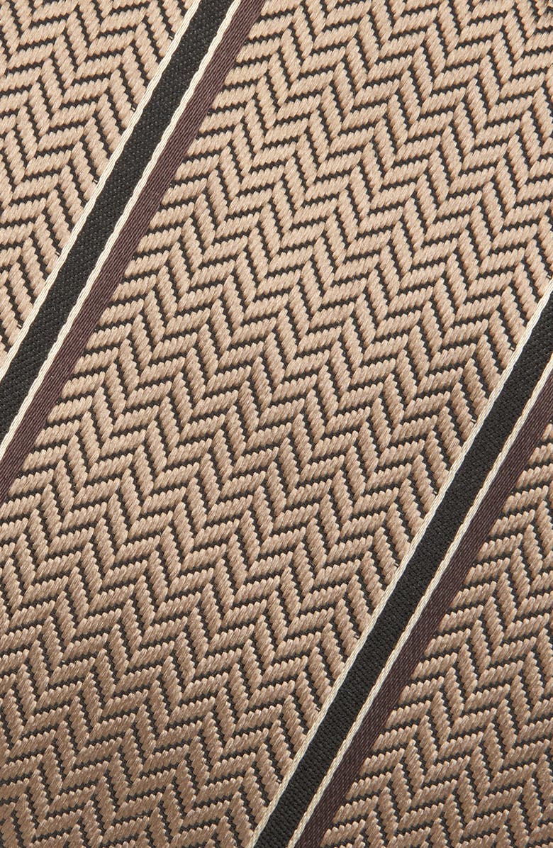 TOM FORD Stripe Herringbone Mulberry Silk Tie, Alternate, color,