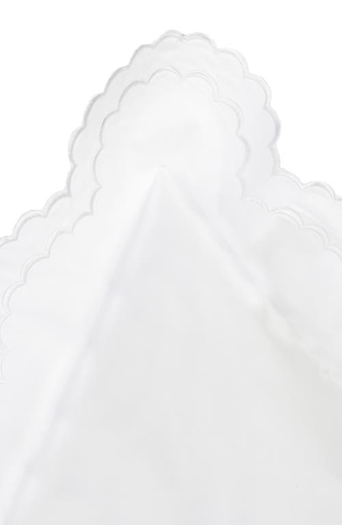 Melange Home Embroidered Scallop Trim Cotton Percale Duvet Set In White