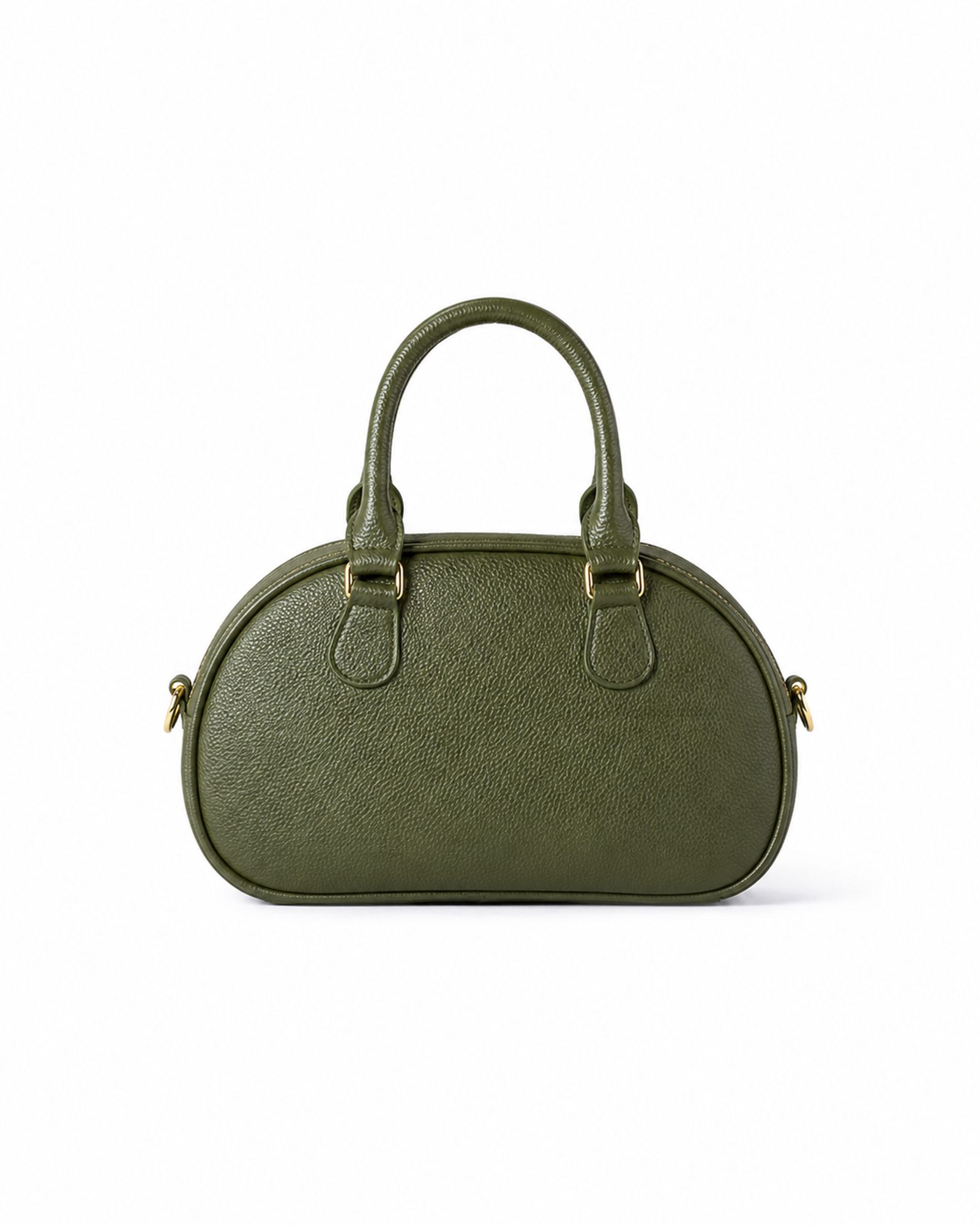 Ameline Sculptural Italian Leather Top Handle, Alternate, color, Olive