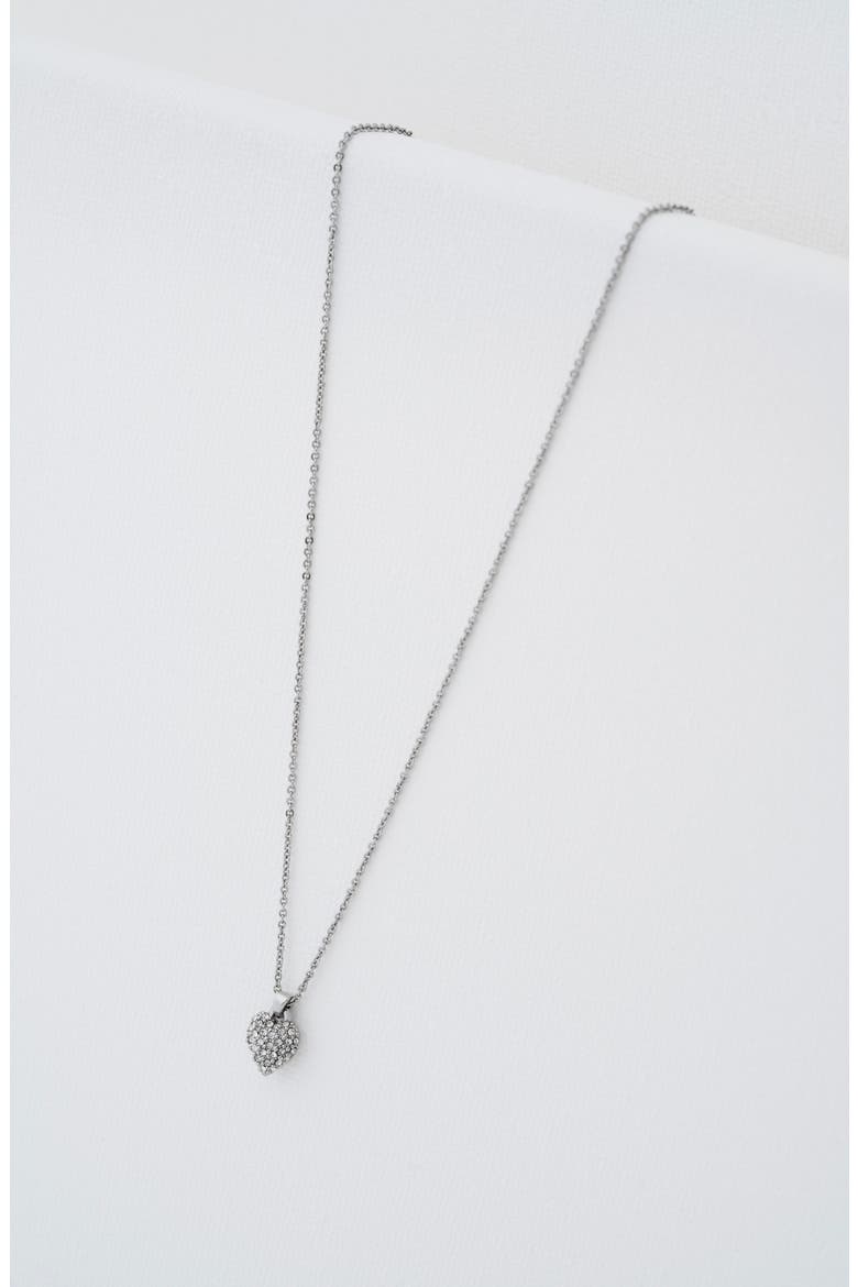 Adorina Crystal Sweetheart Pendant Necklace, Alternate, color, SILVER TONE/ CLEAR CRYSTAL