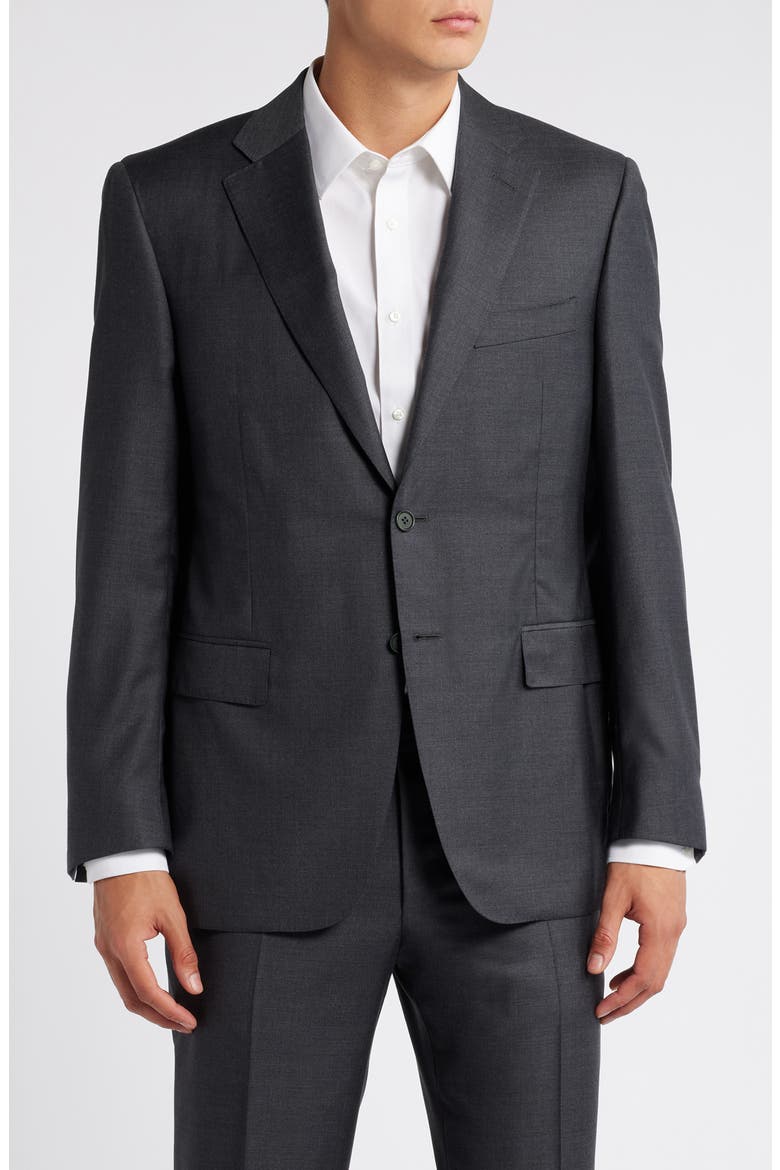 Solid Wool Suit, Alternate, color, CHARCOAL