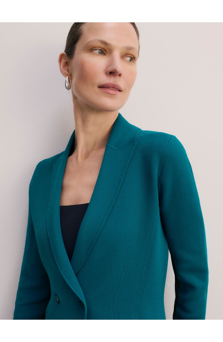 The Fold Somerton Sculpt Knit Blazer, Alternate, color, Blue
