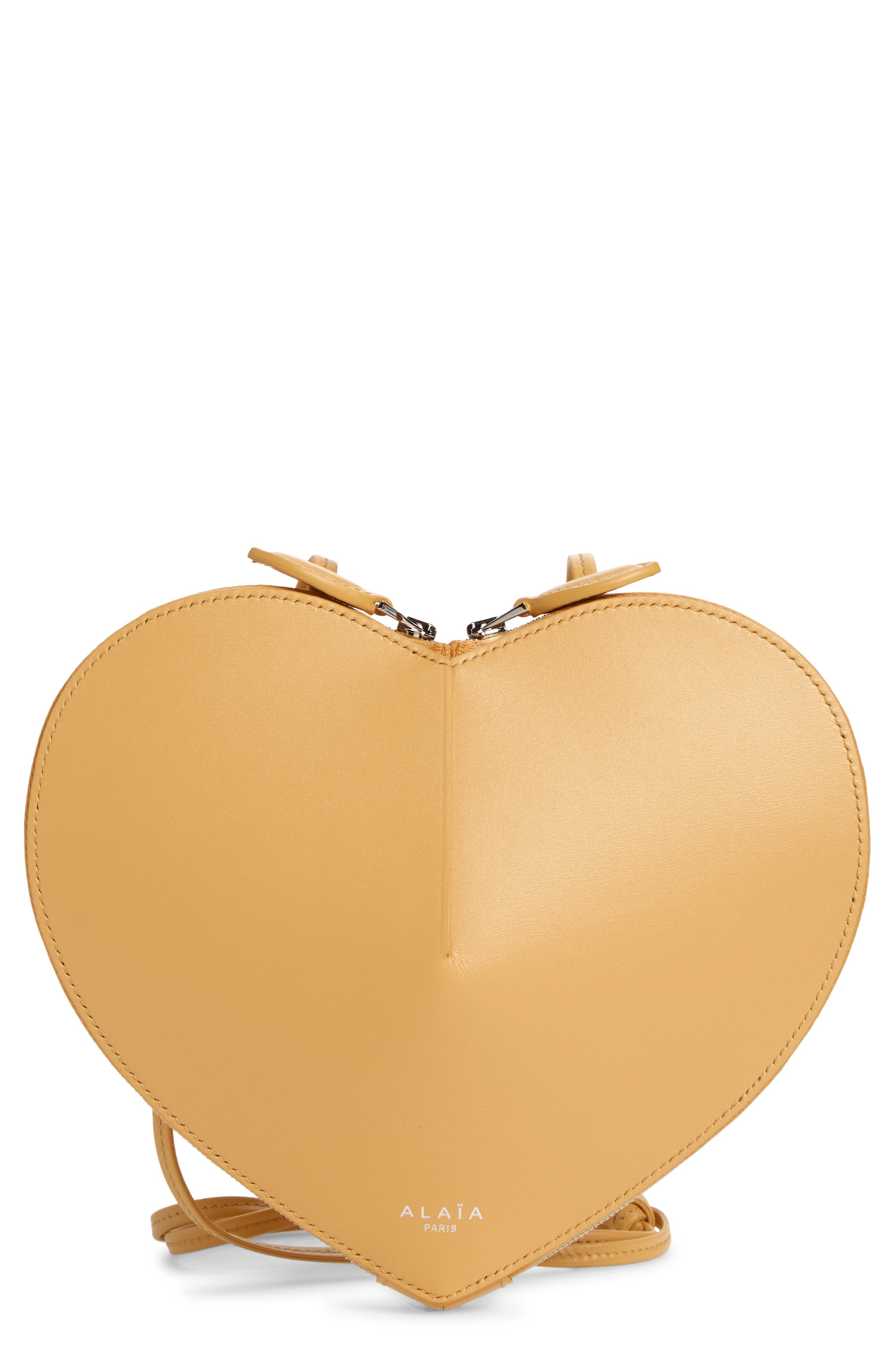 Le Coeur Leather Crossbody Bag, Main, color, CITRINE
